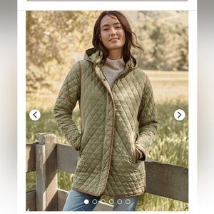 Garnet Hill Recycled Quilted Car Coat Size M